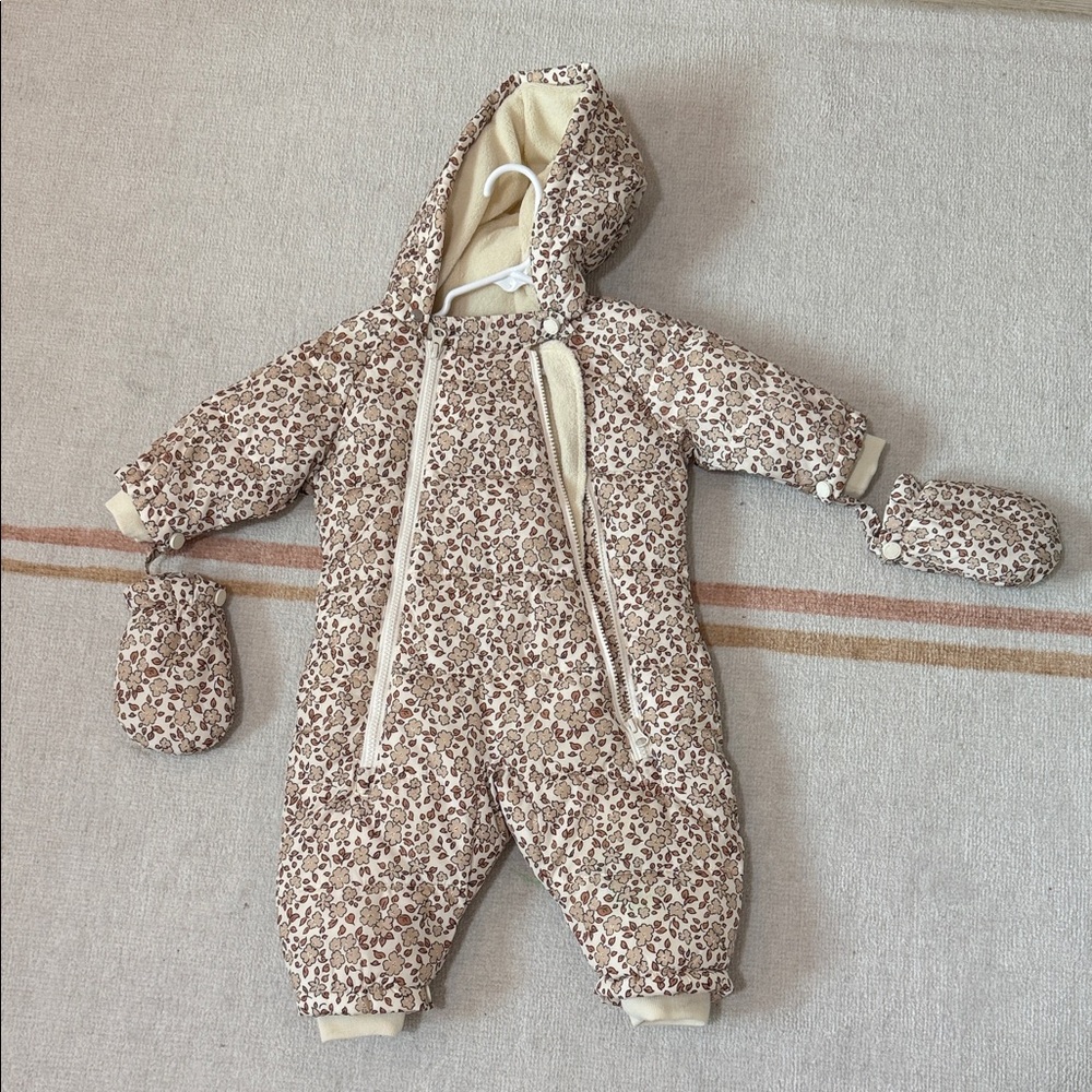 Rylee + Cru Floral Patterned Kids One Piece Snowsuit